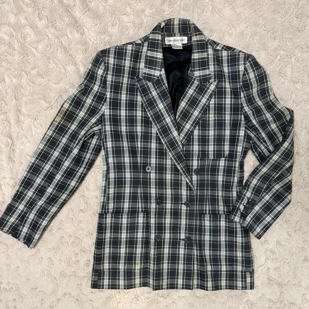 Vintage Calvin Klein Sport Plaid Blazer — Size M - Picture 2 of 8